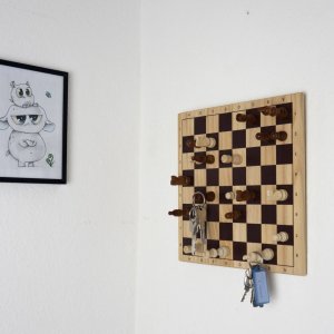 Ein Schachbrett als Schlüsselbrett