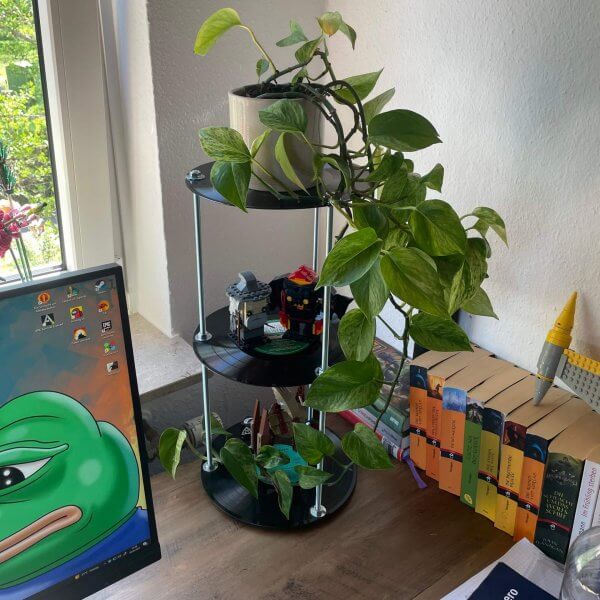 Vinyl Mini - Ein kompaktes Regal aus kleinen Schallplatten- Deko Regal – Bild 2